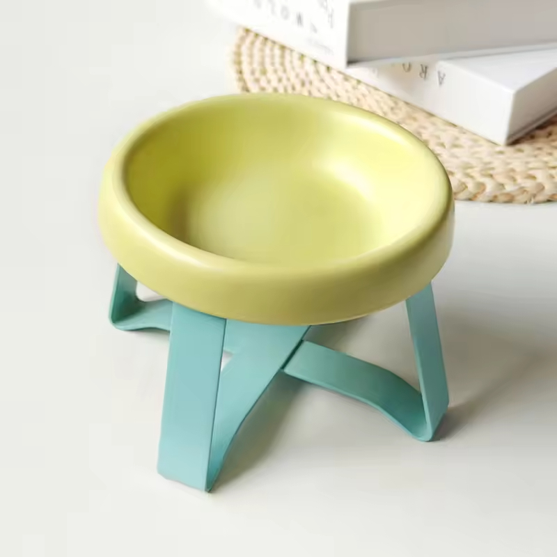 Ceramic Elevated Dog Cat Food Bowl