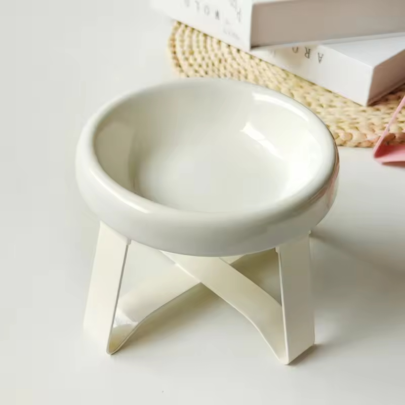 Ceramic Elevated Dog Cat Food Bowl