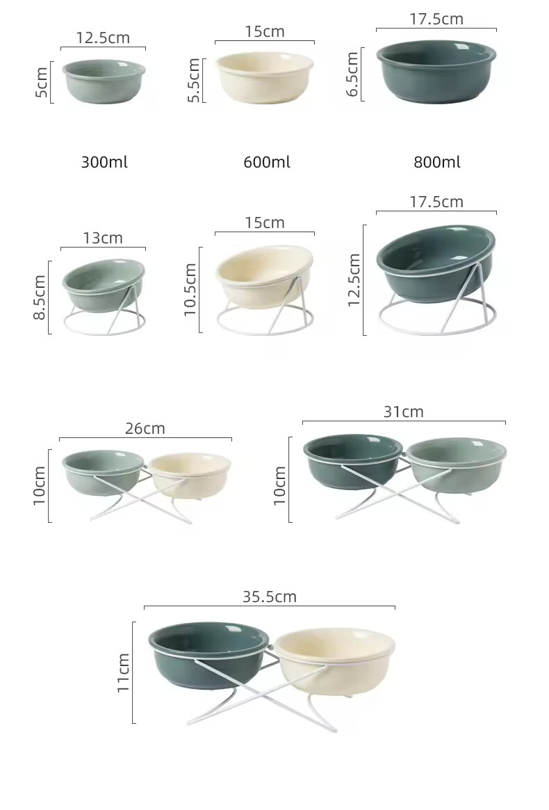 Ceramic Cat Bowl With Stand