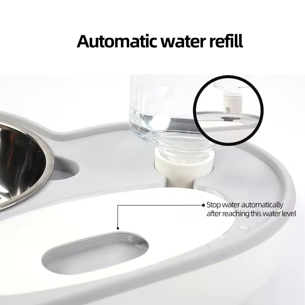 Love Shape Plastic Bottle Stainless Steel Pet Bowls & Feeders