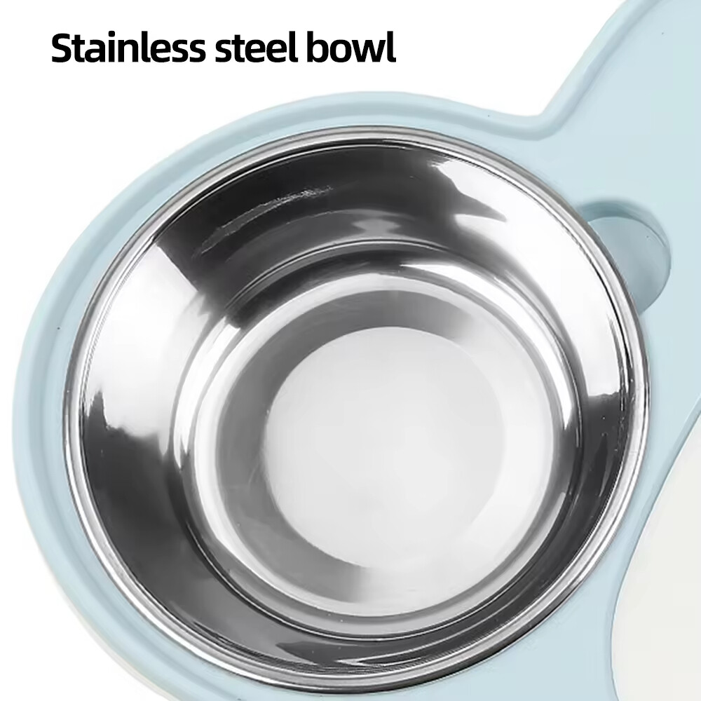 Love Shape Plastic Bottle Stainless Steel Pet Bowls & Feeders