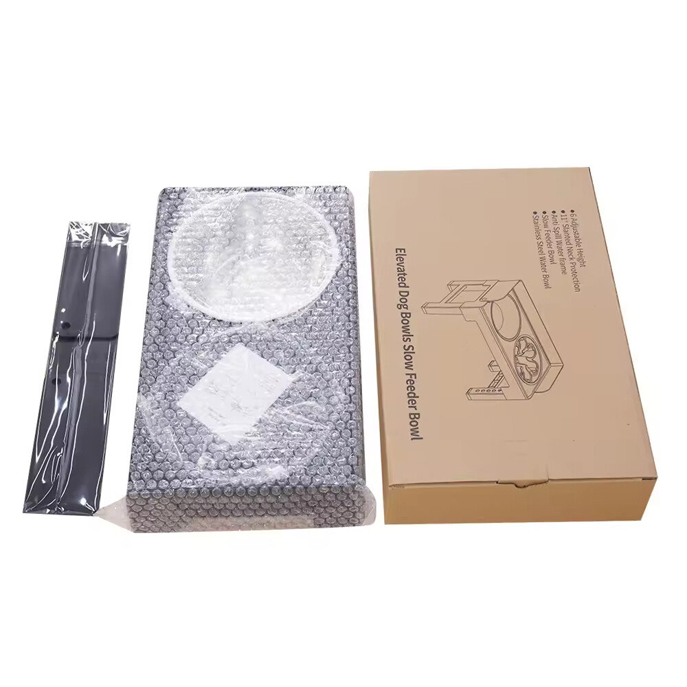 Foldable Slow Feeder Stainless Steel Dog Elevated Bowl