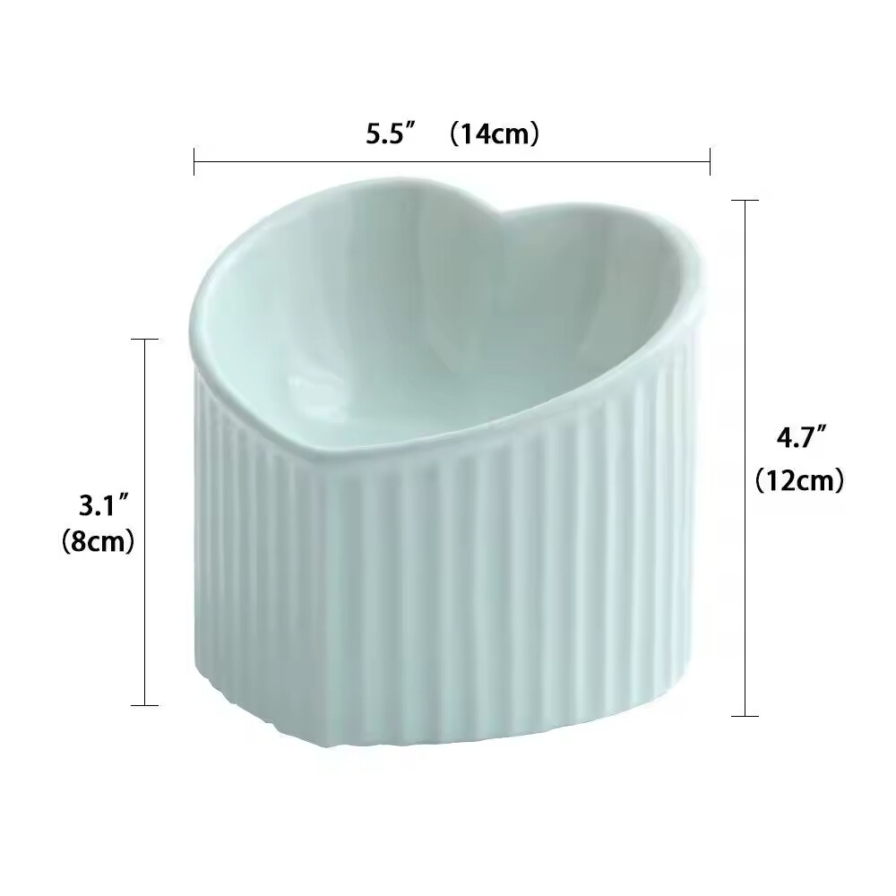 Heart Design Ceramic Cat Food Bowl