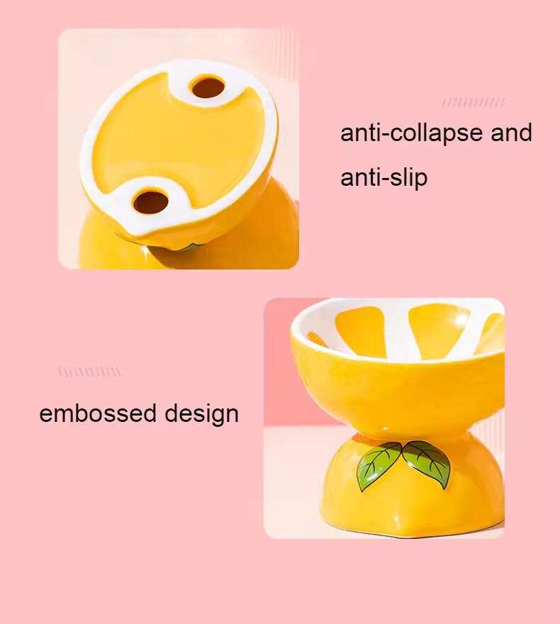 Ceramic Dog Cat Bowl Fruit Design