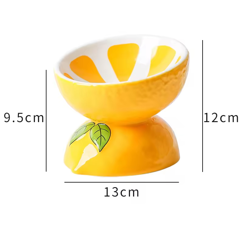 Ceramic Dog Cat Bowl Fruit Design
