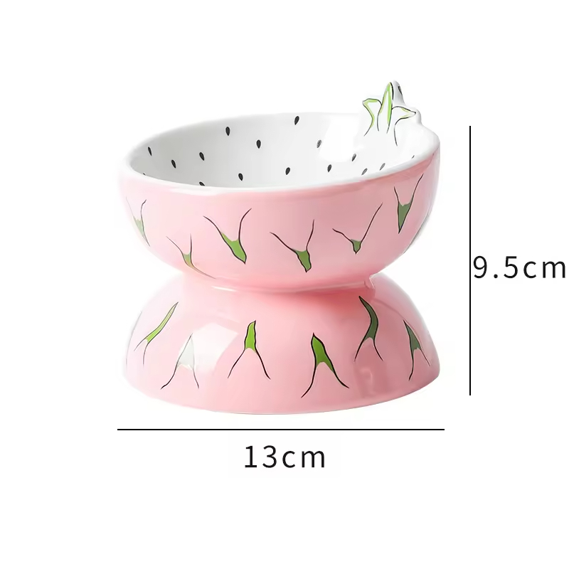 Ceramic Dog Cat Bowl Fruit Design