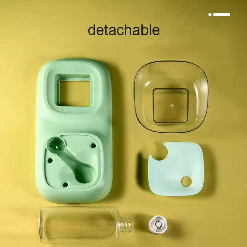 Plastic Dog Bowl with Water Bottle Dispenser