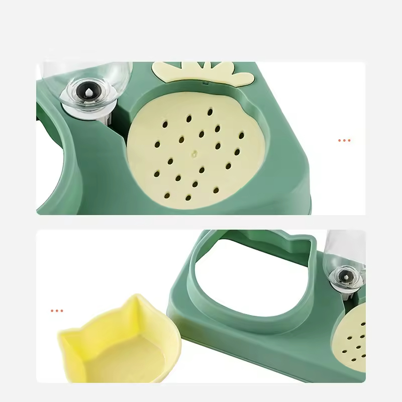 Plastic Dog Bowl with Water Bottle Dispenser