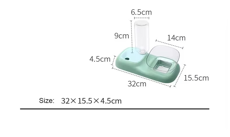 Plastic Dog Bowl with Water Bottle Dispenser