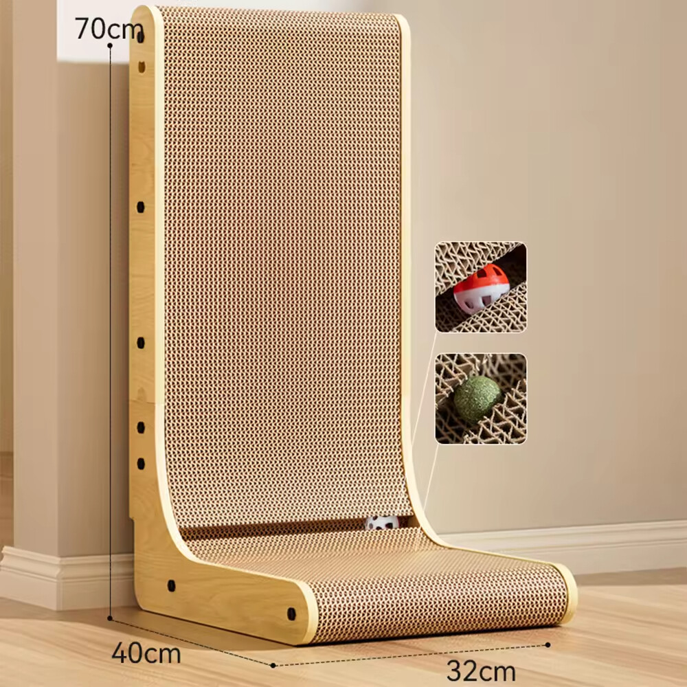 L Shape Corrugated Cardboard Cat Scratcher Board