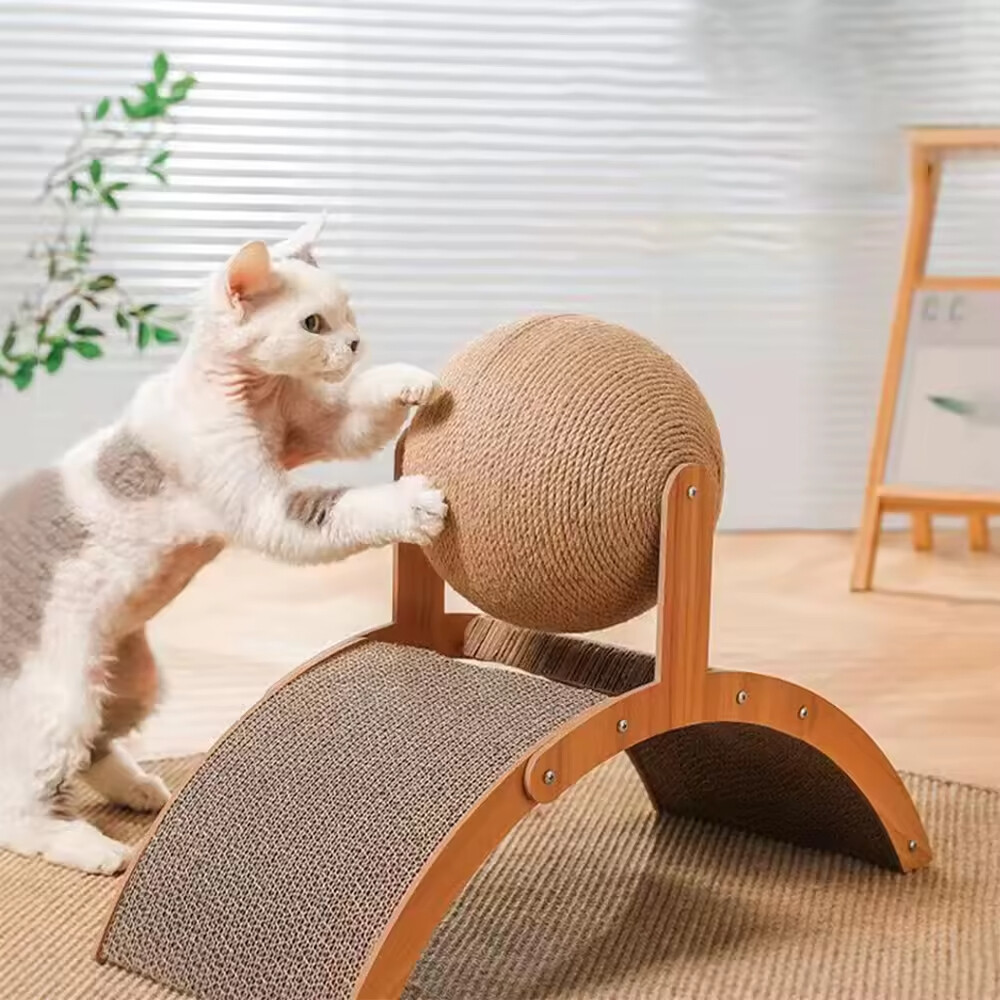 Corrugated Cardboard Sisal Cat Scratcher Ball