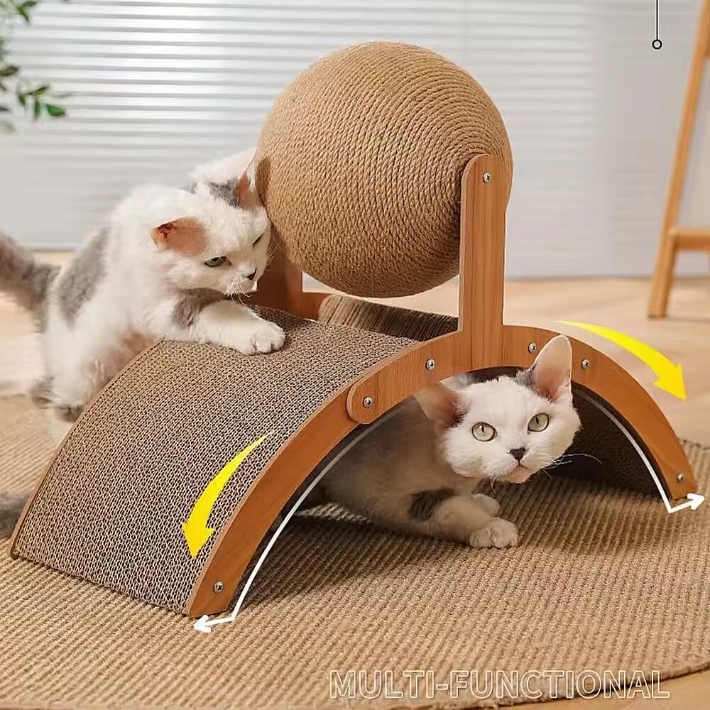 Corrugated Cardboard Sisal Cat Scratcher Ball
