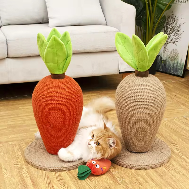 Cute Carrot Shape Sisal Cat Scratcher Toys