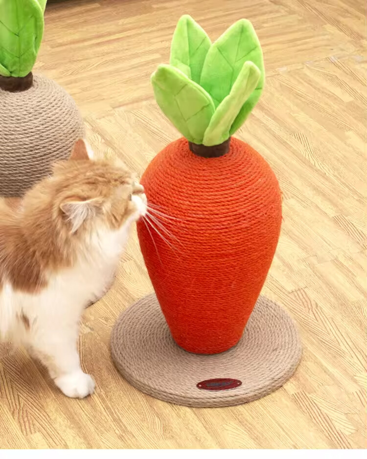 Cute Carrot Shape Sisal Cat Scratcher Toys