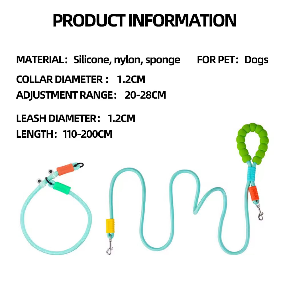 Adjustable Rope Dog Collar and Leash Set