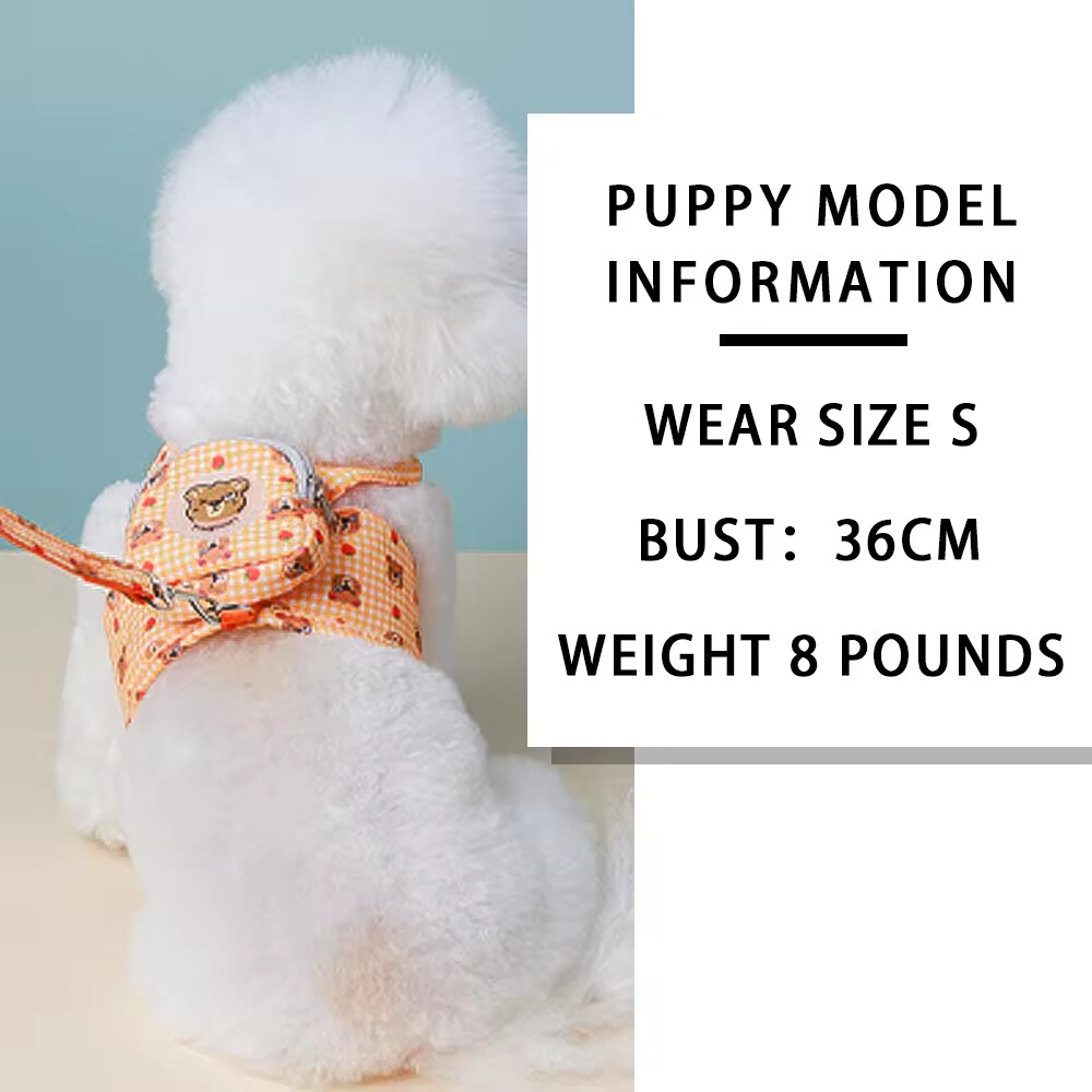 Cute Design Breathable Mesh Small Dog Harness with Bag