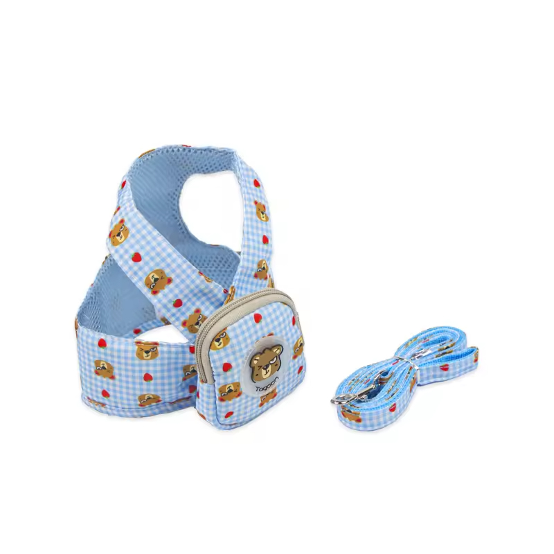 Cute Design Breathable Mesh Small Dog Harness with Bag