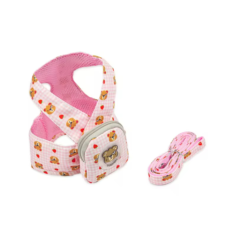 Cute Design Breathable Mesh Small Dog Harness with Bag