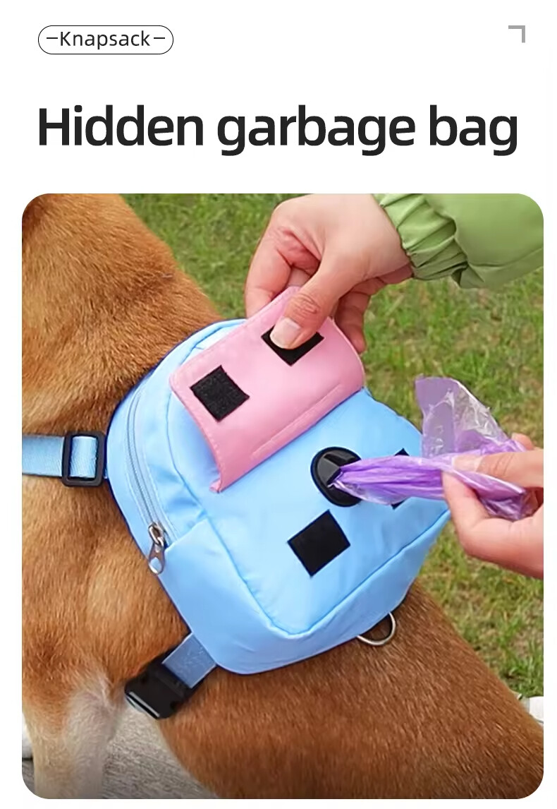 Travel Outdoor Dog Leash with Backpack Bag