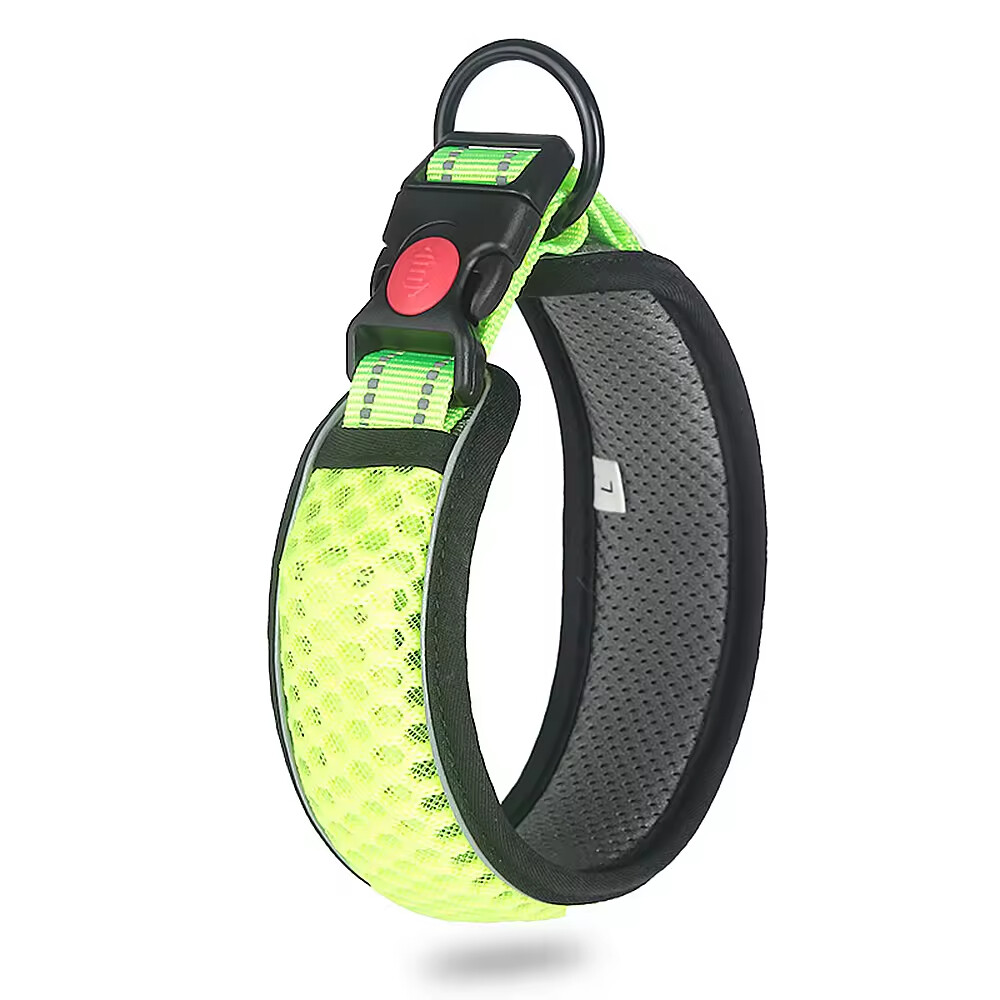 Breathable Dog Collar with Reflective Light Strip