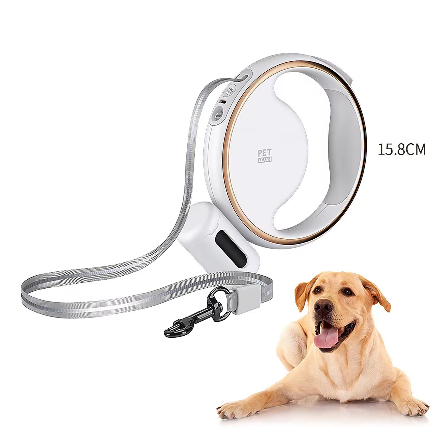 3M Dog Round Retractable Leash with LED Light
