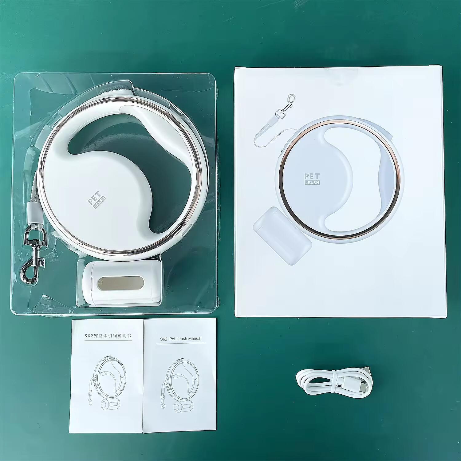 3M Dog Round Retractable Leash with LED Light