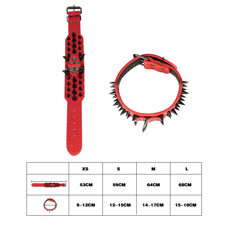 Multi-colors Leather Dog Collar Spike Design