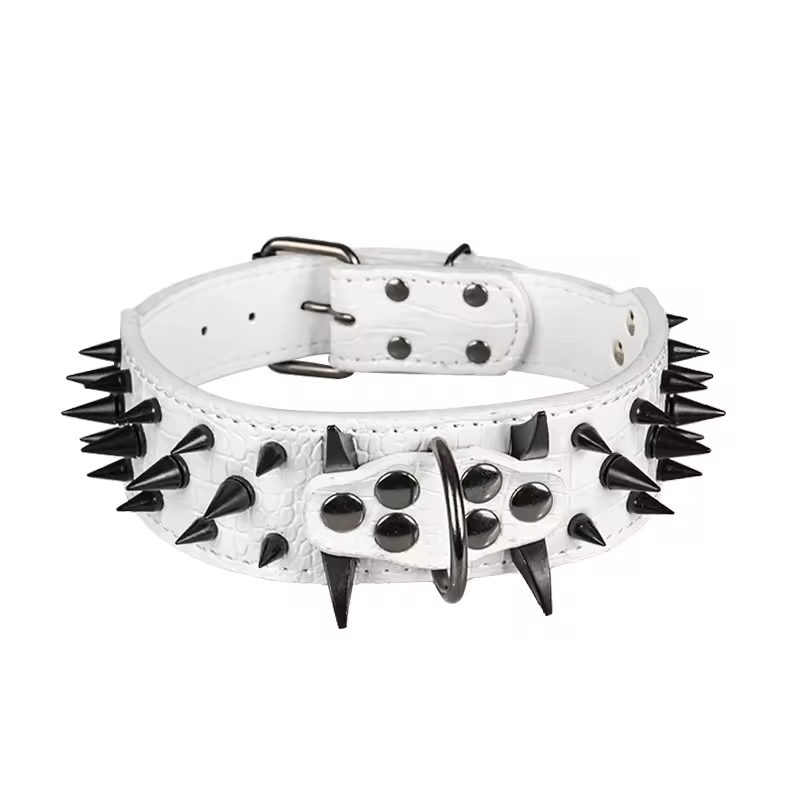 Multi-colors Leather Dog Collar Spike Design