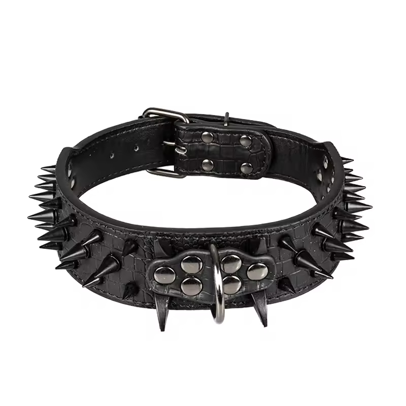 Multi-colors Leather Dog Collar Spike Design