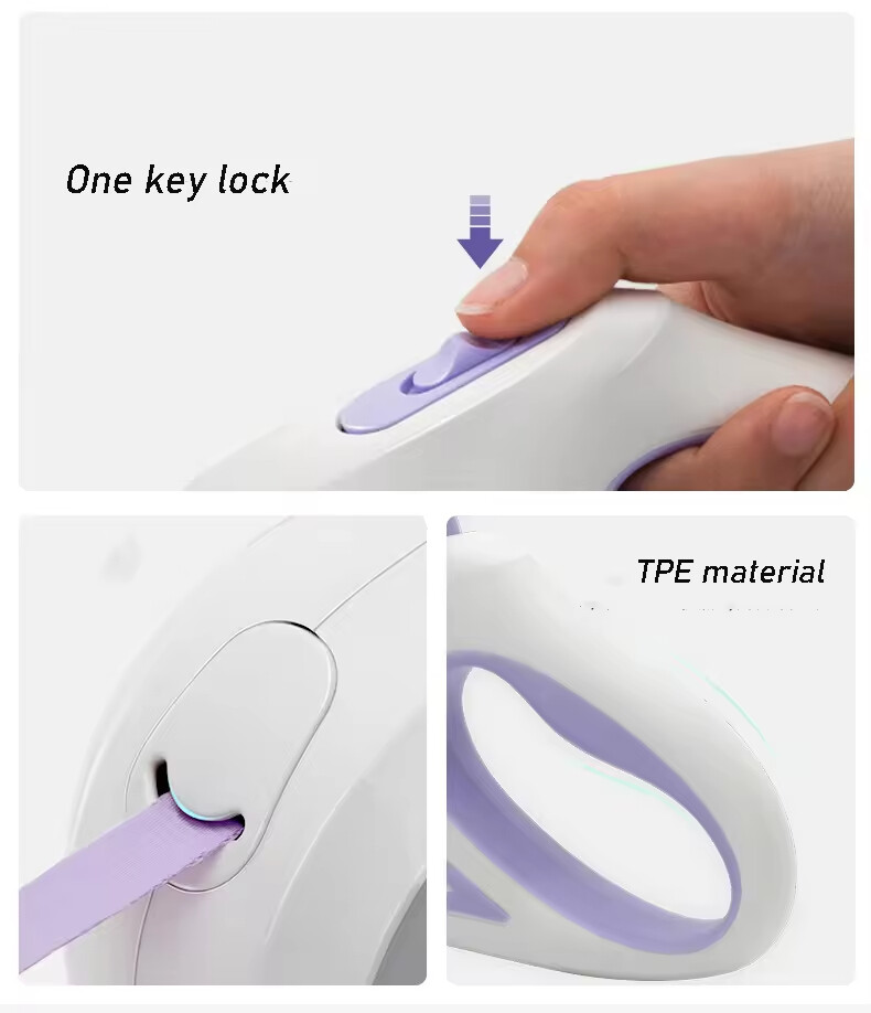 Automatic Retractable Dog Leash with Collar Set