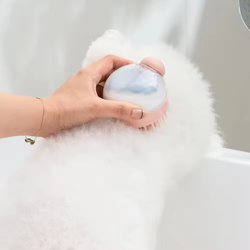 Round Grooming Tool Massage Cat Dog Pet Bath Brush