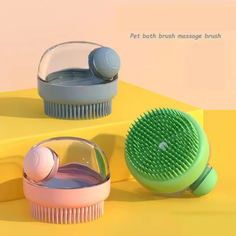 Round Grooming Tool Massage Cat Dog Pet Bath Brush