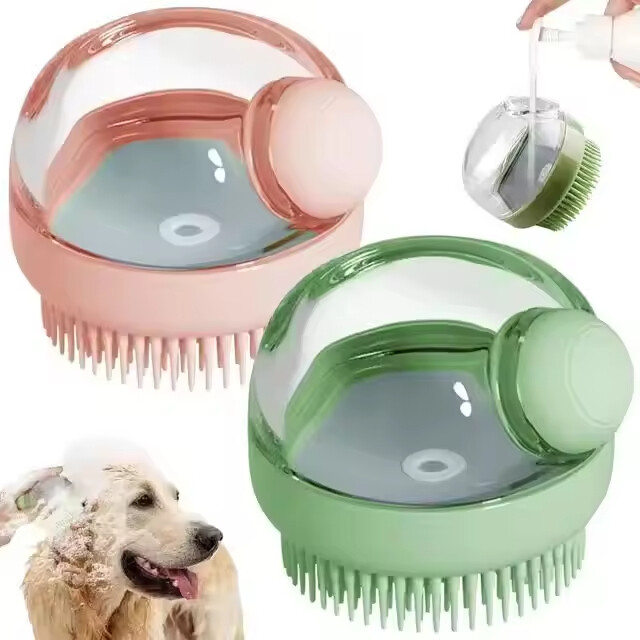 Dog Shower Brush with Soap Dispenser