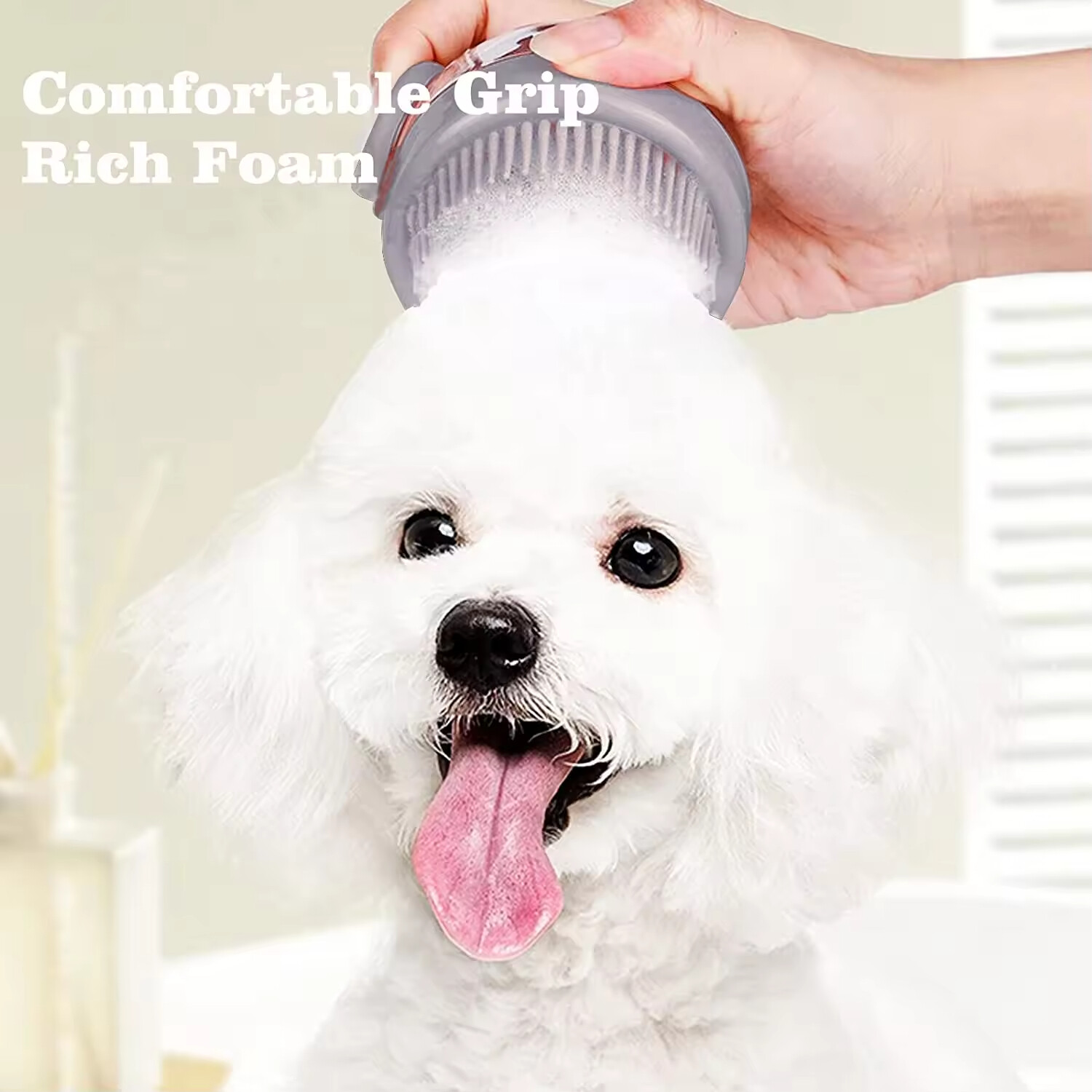 Dog Shower Brush with Soap Dispenser