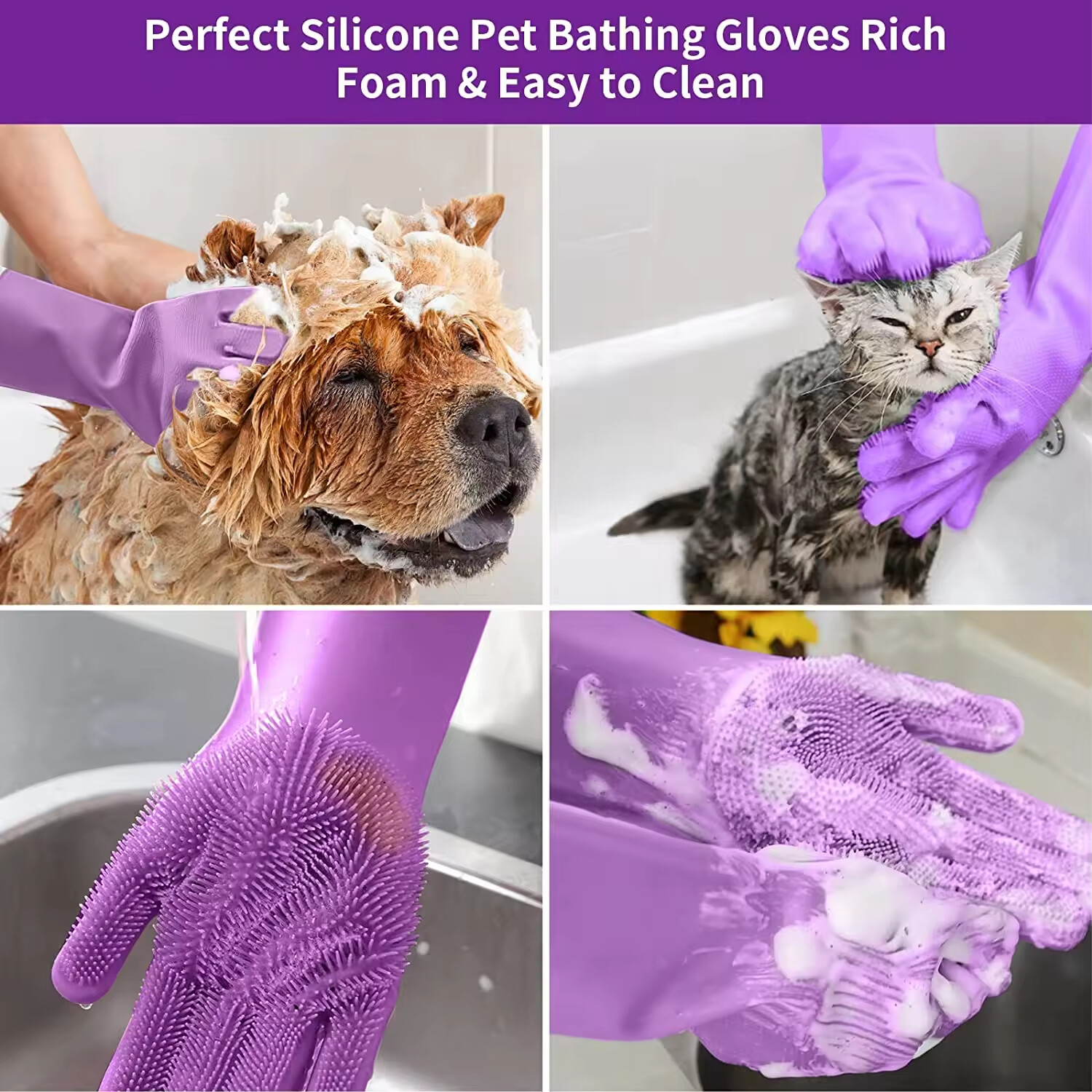 Pet Bathing Brush Gloves
