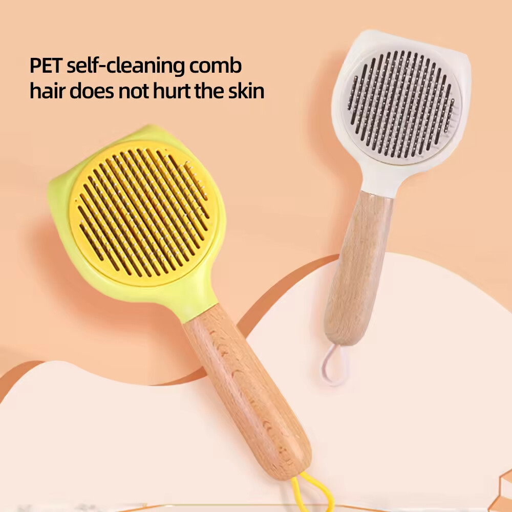 ABS Solid Wood Handle Hair Removal Pet Comb
