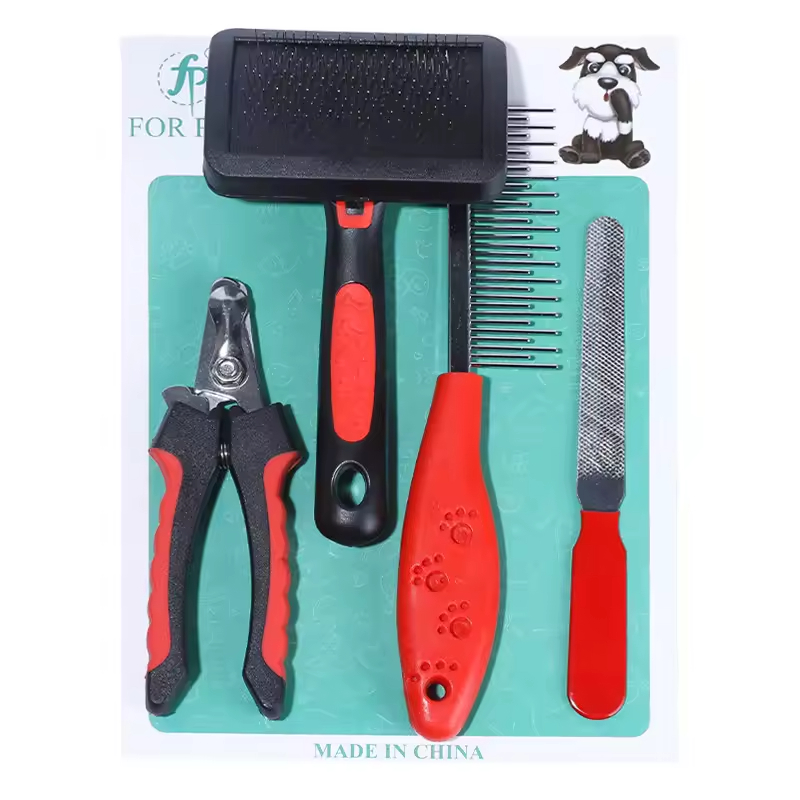 Pet Comb Brush Nail Clippers Set