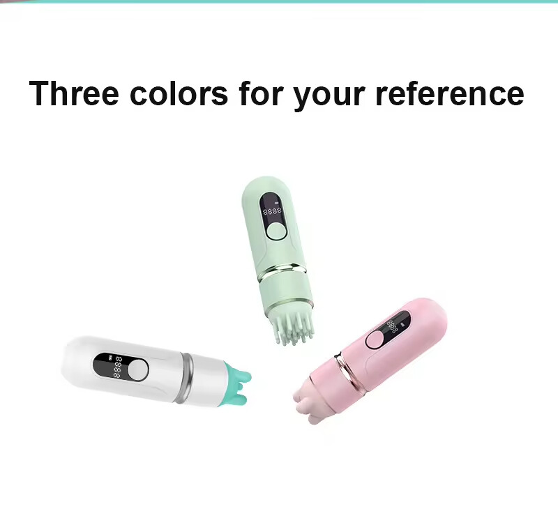 Electric Silicone Five Heads Replaceable Rechargeable Pet Cat Massager