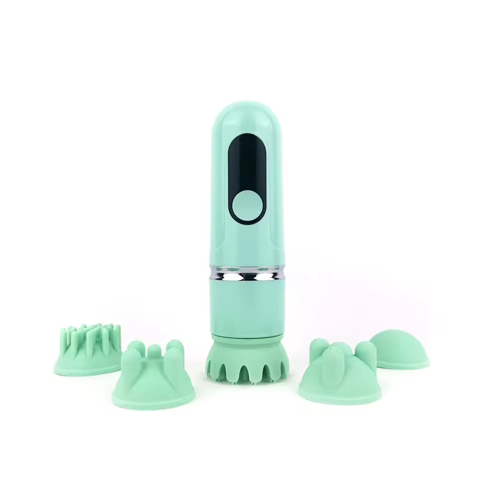 Electric Silicone Five Heads Replaceable Rechargeable Pet Cat Massager
