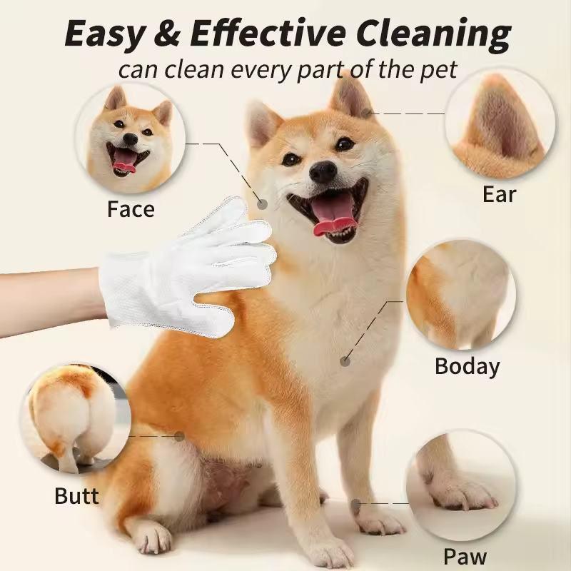 Pet Cleaning Grooming Gloves Wipes