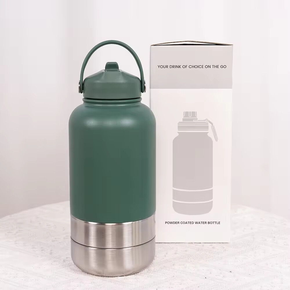Stainless Steel Travel Portable Detachable Dog Water Food Bottle