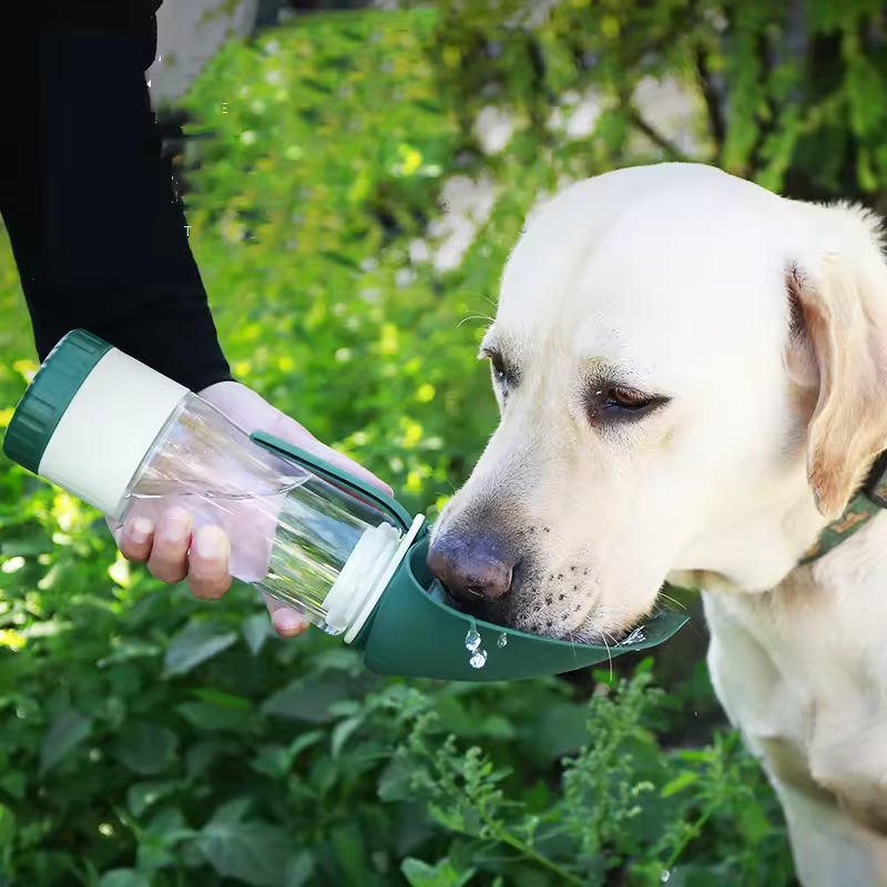 Foldable Dog Water Bottle with Food Storage