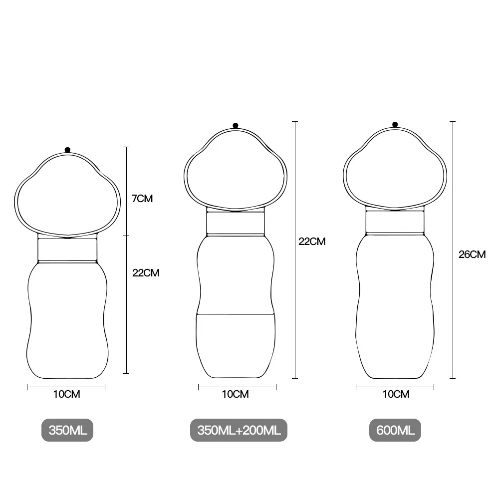 Portable Dog Water Bottle Cloud Design