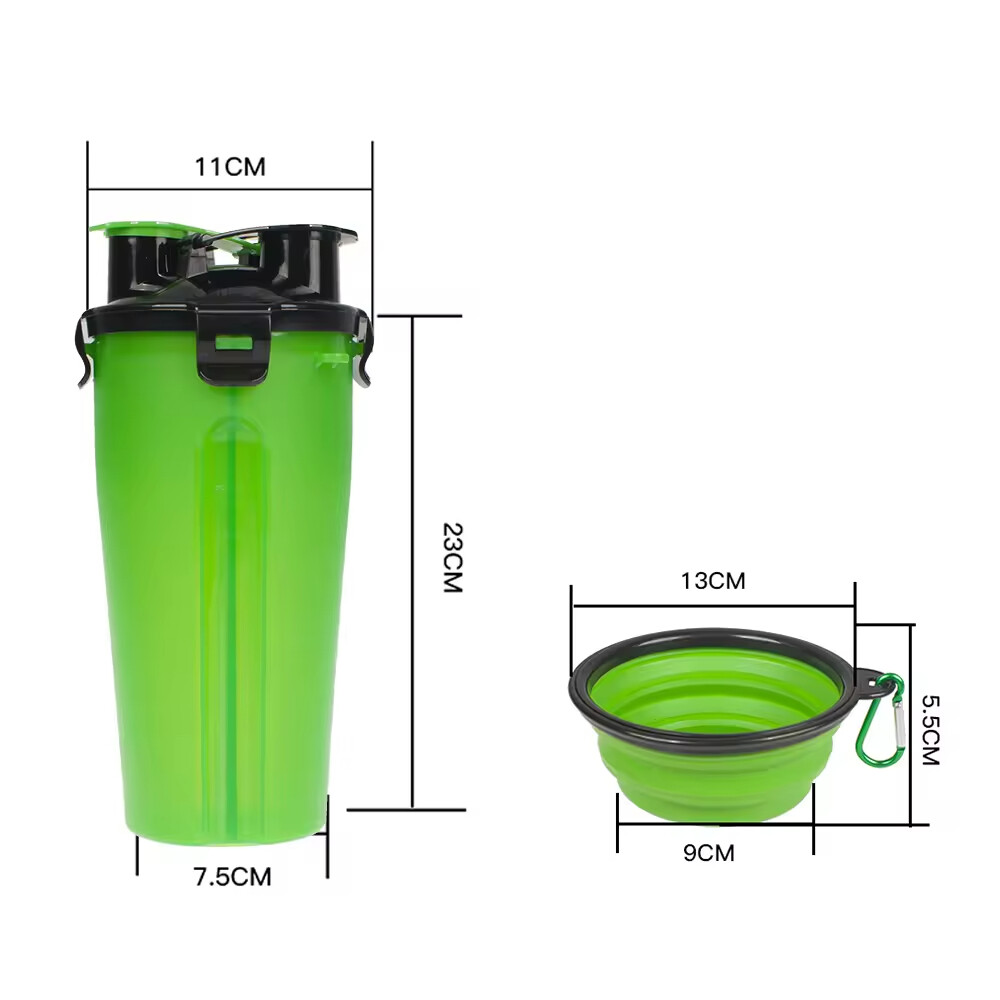 Multifunctional Dog Water Bottle with Silicone Collapsible Bowls