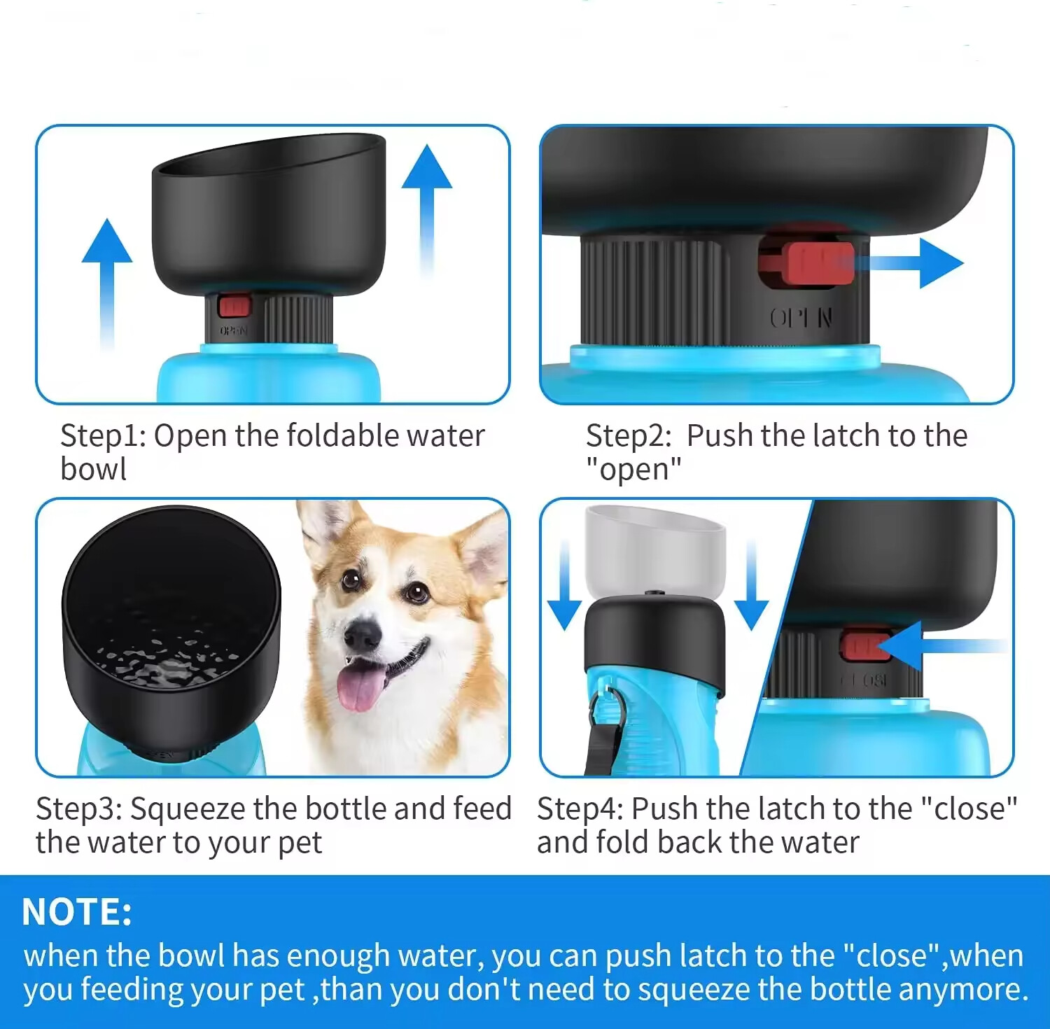 Portable Pet Water Dispenser Bowl