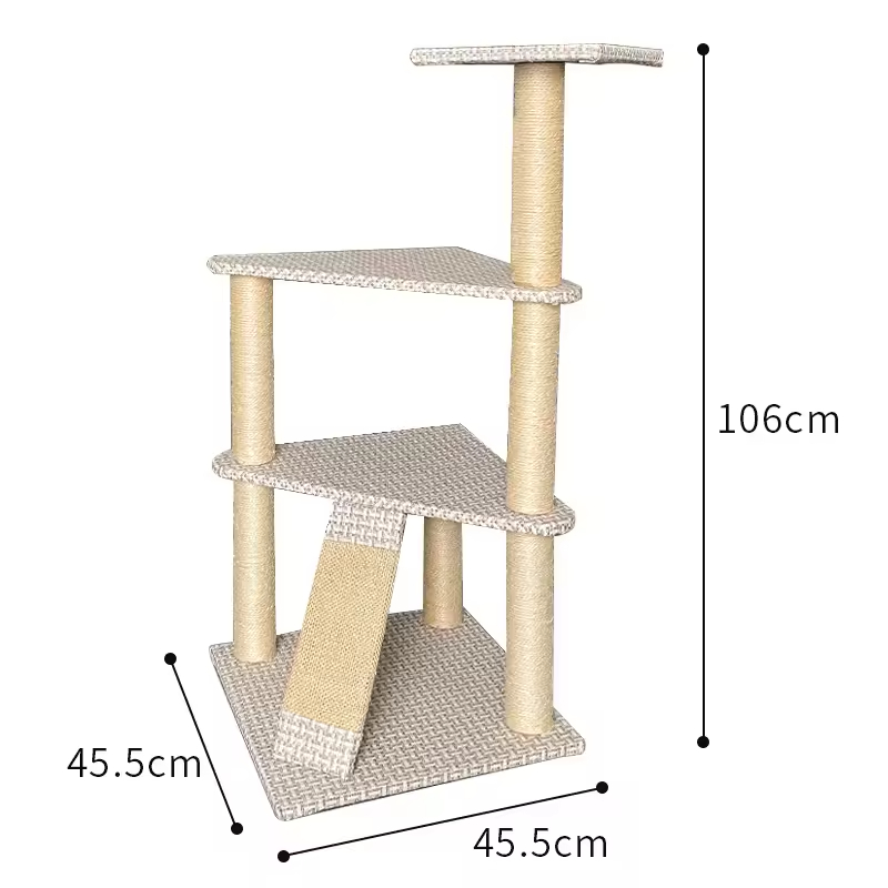 Wood Sisal Cat Tree Scratcher
