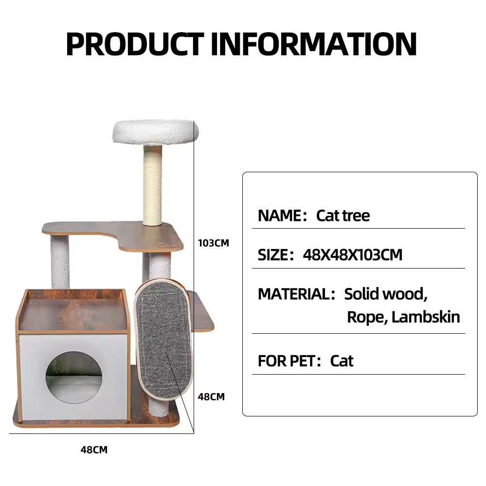 Wood Sisal Cat Tree House