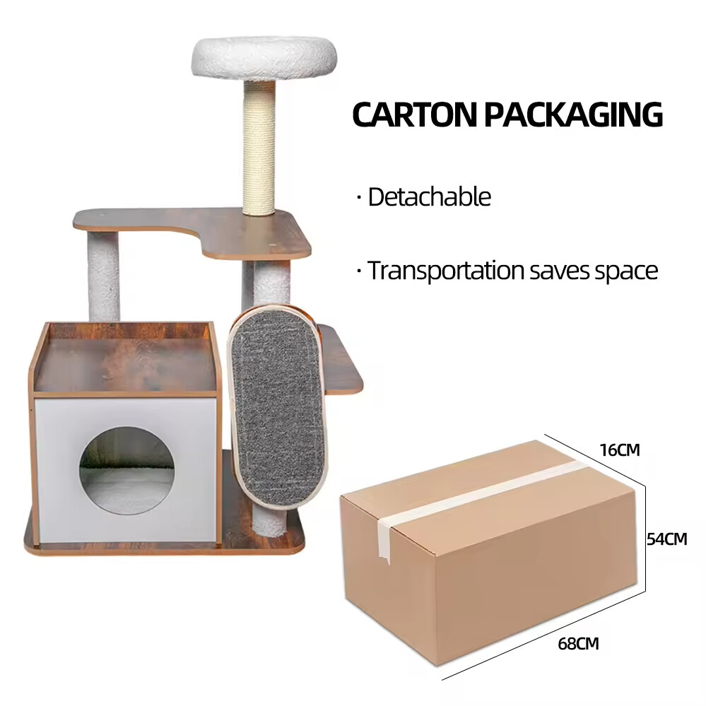 Wood Sisal Cat Tree House