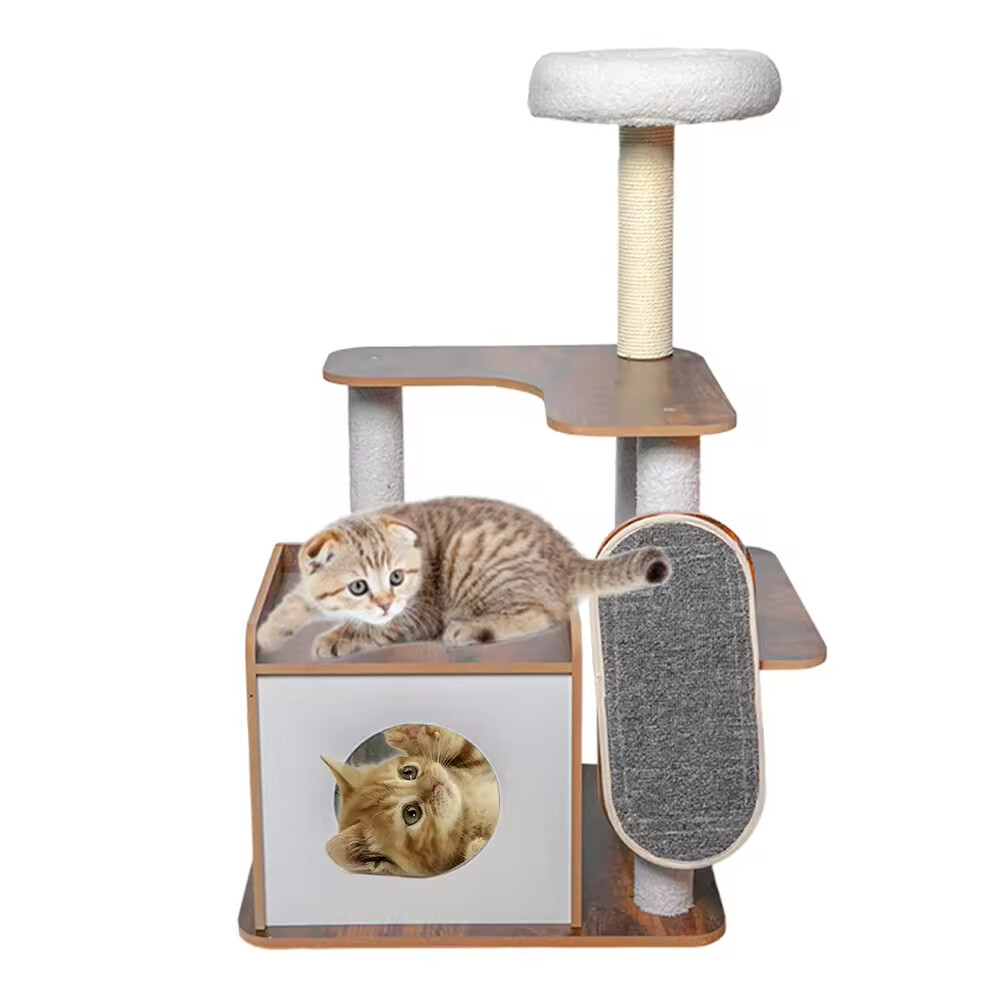 Wood Sisal Cat Tree House