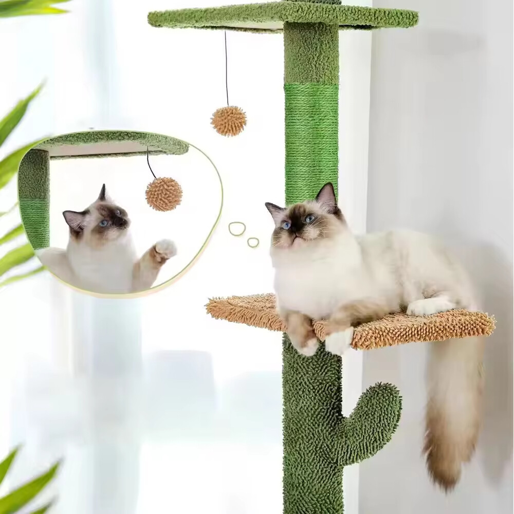 Wooden Large Cactus Cat Trees Scratcher